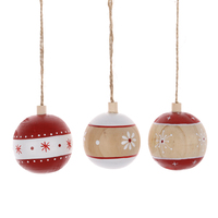 Bauernhaus rustikale Dekoration Weihnachten hängender Holzball Weihnachtsbaum-Schmuck