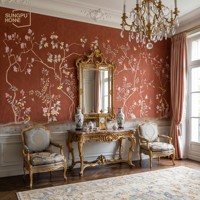 Papier peint mural personnalisé SUNGPU, motif floral, branches d'arbre, fleurs, oiseaux, revêtement mural, décoration murale pour hôtel, villa, papier peint