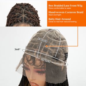 Bán Buôn Đầy Đủ Ren Phía Trước Knotless Hộp Bện Tóc Giả Handmade Cornrow Tóc Tổng Hợp Hộp Bện Phi Bện Đầy Đủ Ren Tóc Giả - Product Image 3