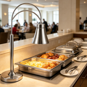 Lámpara de Calor para Alimentos, de Acero Inoxidable, con Brazo Curvo, Independiente, para Buffet de Restaurante y Hotel - Product Image 1