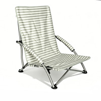 Fauteuil inclinable de camping d'extérieur, chaise de plage, fauteuil de loisirs, dossier bas, dossier haut, chaise pliante, confortable, légère, structure en acier