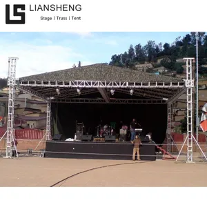 Sloped Triangle Shape Aluminum Alloy Frame Outdoor Concert Event Stage Truss System With Speaker Hanging