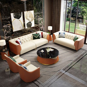 Bahasa Italia Cahaya Mewah Furniture Ruang Tamu Sofa Set Desain untuk Ruang Tamu Stainless Steel Sofa Berkualitas Tinggi - Product Image 1