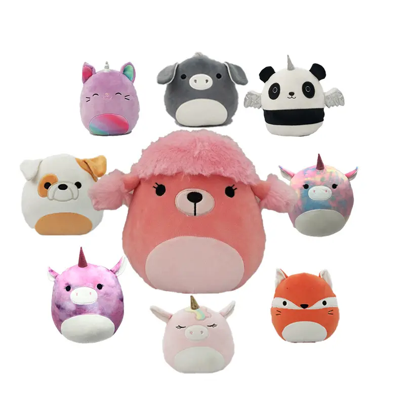 20cm 30cm Cartoon Soft Plush Toy Children Room Decoration Gift, Dog Cow Unicorn Pig Soft Stuffed Animal Pillow Doll