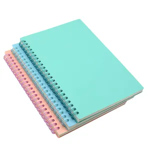 定制印刷鲜艳色彩精装A5螺旋装订纸日记日记本规划师笔记本艺术纸封面笔记本