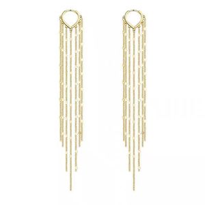 Gold Plated <b>Tassel</b> Drop <b>Earrings</b> Heart Shape Chain Long Fashion Party Jewelry Zinc Alloy <b>Earring</b> AER 0002 - Product Image 5