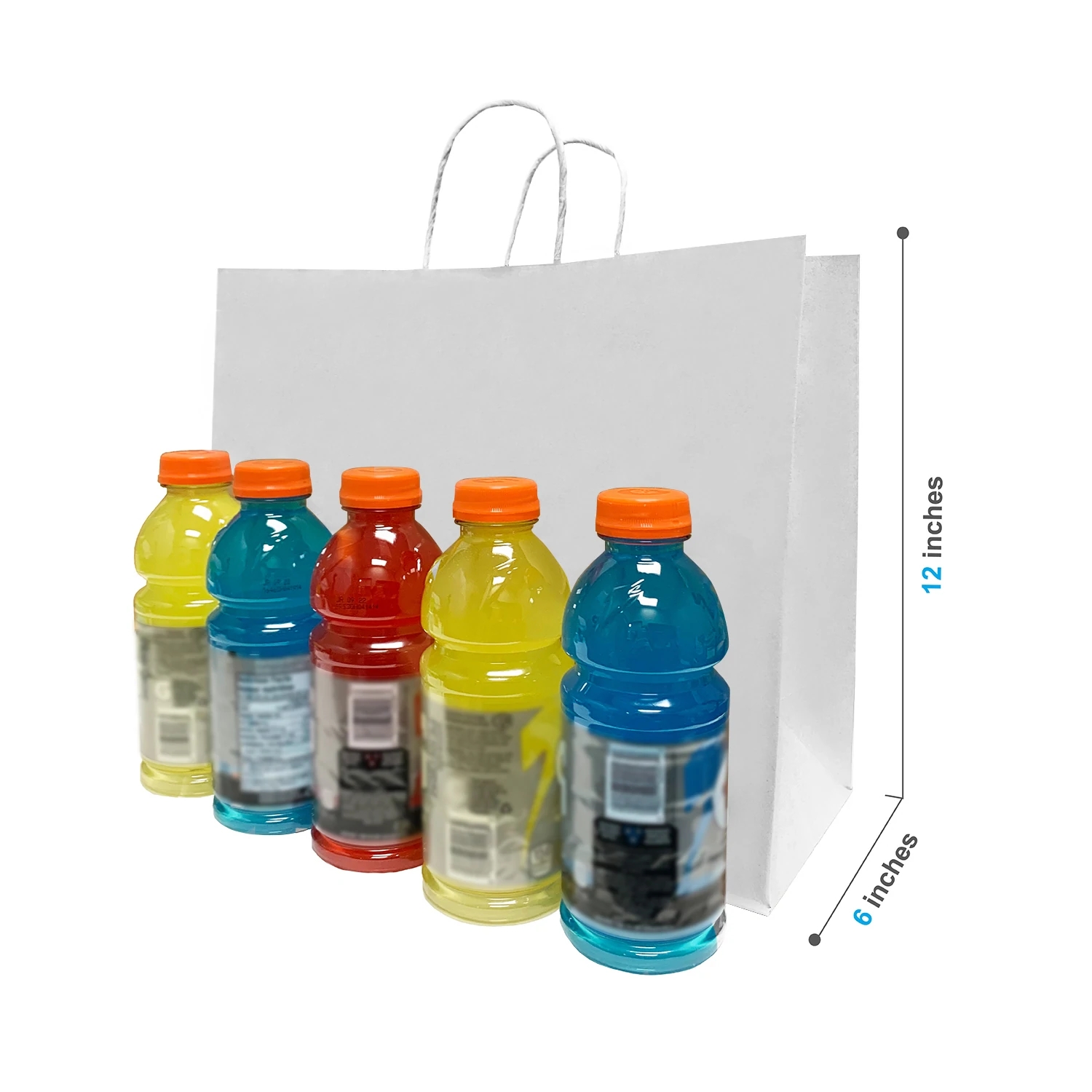 White Kraft Paper Bags with Twisted Handles 16x6x12 inches