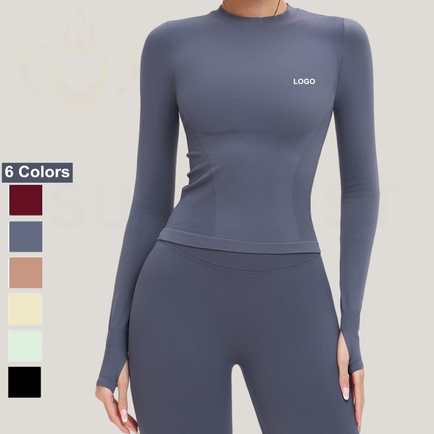 China Women's Yoga Gym Sports Top Compression Workout Athletic Long Sleeve Shirt Product - View #3