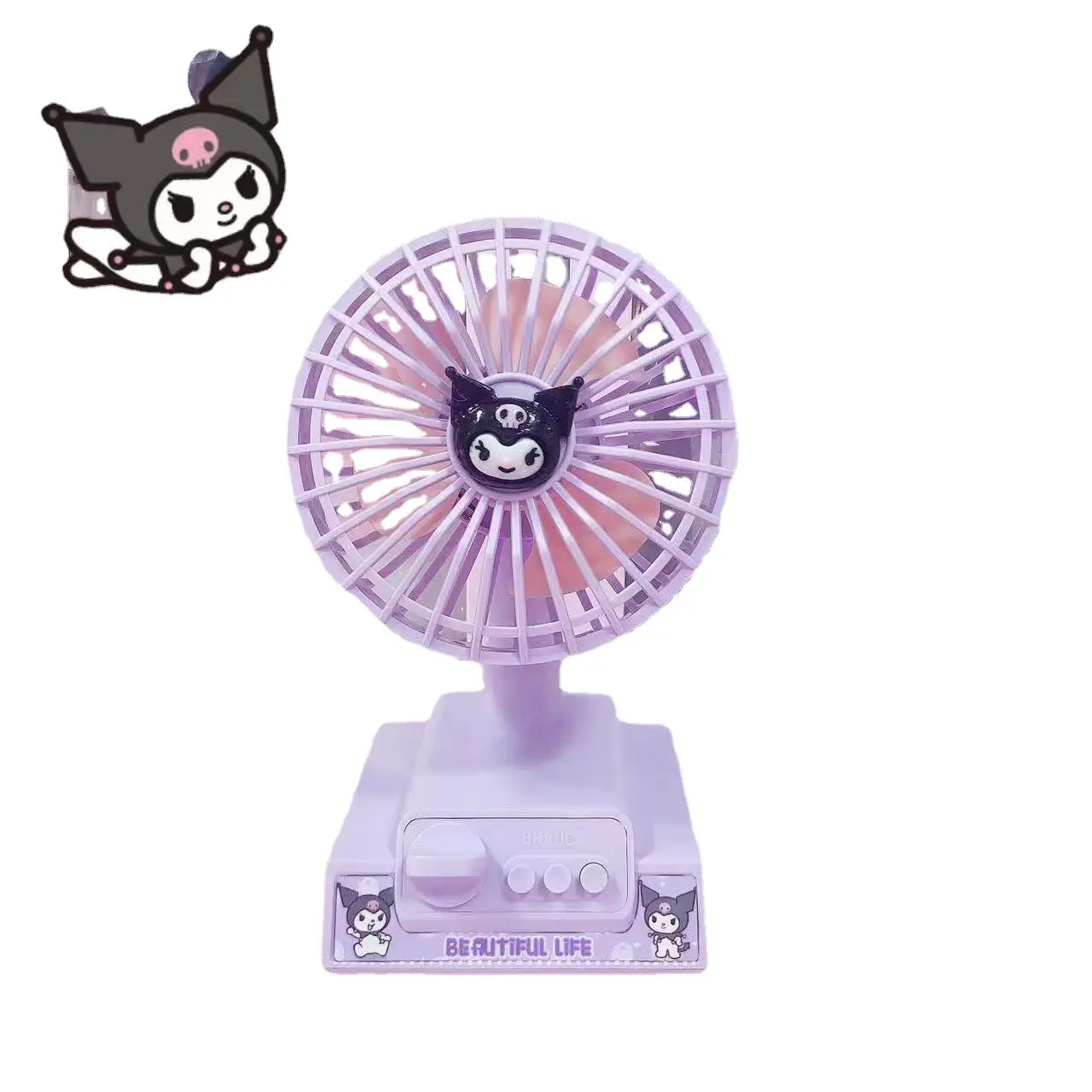 Botu Hot Kawaii Anime Melodie Kuromi Melodie Kaneel Mini Fan Desktop Schudden Hoofd Usb Kleine Fan Office Kinderen Geschenken Zomer Speelgoed