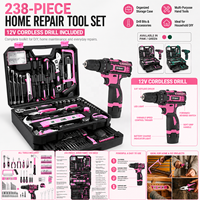 Kit d'outils professionnel 238 pièces avec perceuse sans fil 12V