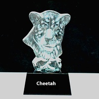 Haute qualité Personnalisable Animal Sculpture Cristal Trophée Personnalisé Cristal Trophée Ornement Animal Tête Statue
