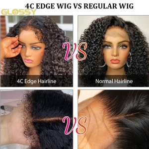 Kinky 4c bordi attaccatura dei capelli naturale acqua parrucca frontale onda profonda Glueless 13x4 Hd parrucche anteriori in pizzo per le donne capelli umani ricci in vendita - Product Image 5