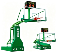 Panier de basket extérieur pliable robuste, support de panier de basket hydraulique portable pour terrain de sport et entraînement scolaire