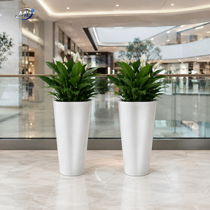 Macetas de Fibra de Vidrio Blancas, Juego de Macetas con Acabado Brillante, Decoración Moderna para Interiores, Exteriores y Jardines Comerciales - Product Image 5