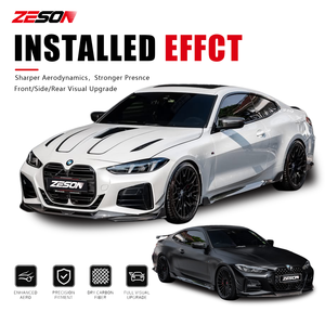 Extensions de jupes latérales style SQ en véritable fibre de carbone pour <span class=keywords><strong>BMW</strong></span> Série <span class=keywords><strong>4</strong></span> G22 G23 G26 M440i Coupé Cabriolet <span class=keywords><strong>Gran</strong></span> Coupé 2021+ - Product Image 2