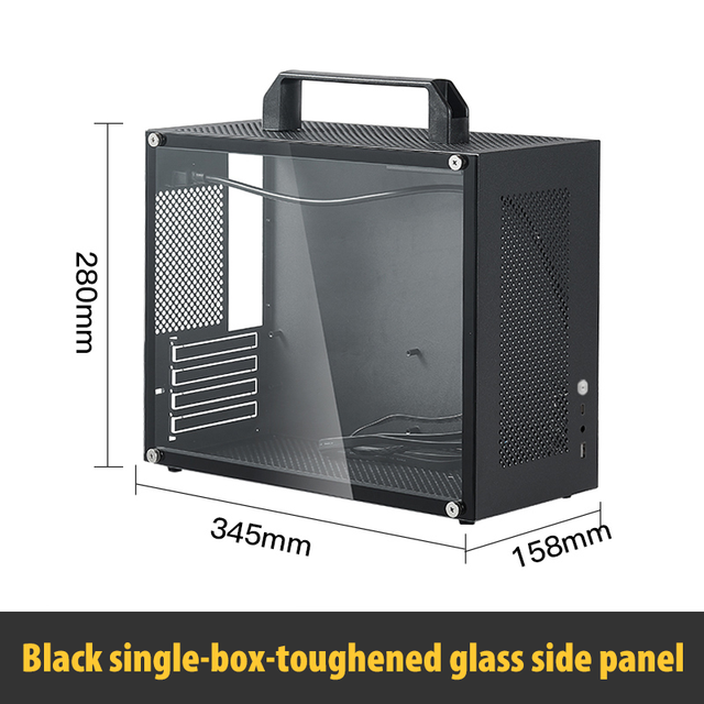 Mini ITX Pc Case Gaming With Tempered Glass Side TYPE -C Interface Panel Pc Case Chassis Support M-ATX ITX Motherboard