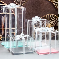 Boîte à gâteau transparente haute qualité personnalisée pour anniversaires avec design personnalisable et impression en relief
