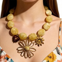 Collier Pendentif Perlé en Acier Inoxydable Doré Gaovo Premium, Design de Niche, Résistant au Ternissement, Bijoux de Mode pour Femme