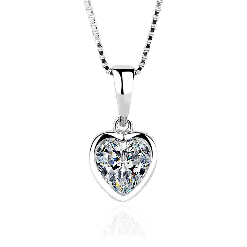 Bijoux à breloques Fashion Shine Clear Big Zircon Pendentif S925 Collier en argent sterling Pendentif