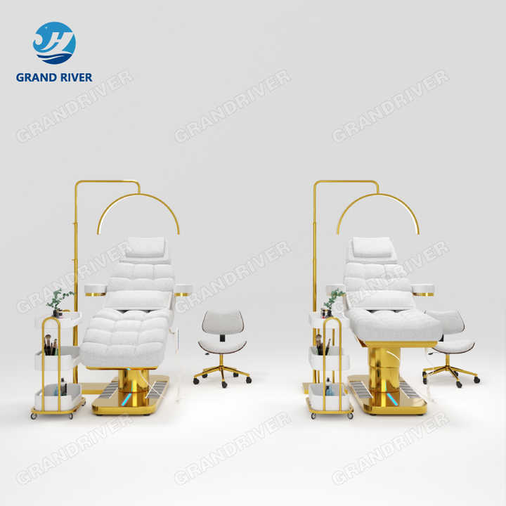 Luxury 4 Motors Thermal Massage Bed Salon Beauty Bed Electric Tattoo Chair Facial Treatment Bed with Foot Control