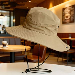 Cappello Estivo da Esterno con Protezione Solare, Regolabile, Unisex, a Tesa Larga, Traspirante, per Escursionismo e Pesca, UPF50+, Stile Montagna Innevata - Product Image 3
