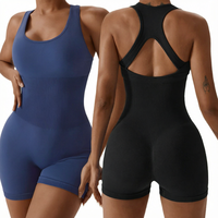 Combinaison de sport et yoga sans coutures pour femme, moulante, avec dos froncé, très élastique, sexy, pour le fitness
