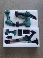 Set Peralatan Tenaga Listrik 4 in 1 Teleskop Multifungsi: Pemotong Rumput Mini, Gunting Pangkas, Gergaji Rantai, dan Baterai Besar 2X