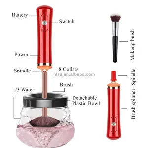 Private Label Sneldrogende Automatische Usb Roze Make-Up Borstels Wasmachine Elektrische Cosmetische Wassen Make-Up Borstel Reiniger Machine