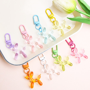Hot Selling Colorful 3d Balloon Dog Keychain Key Pendant Puppy Pet Dog Animal Keychain Bag Charms Balloon Dog Key Chains