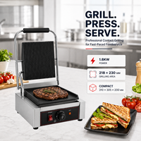 Grill électrique commercial de haute qualité, en acier inoxydable, pour panini et sandwichs, machine à griller BBQ 220V pour usage en restaurant