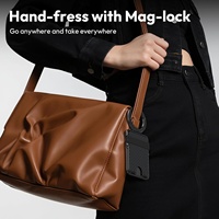 Accessoires pour téléphone, porte-cartes magnétique avec support réglable, clip Mag-Lock, étui fin pour cartes avec anneau magnétique compatible