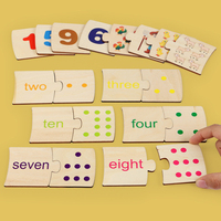 Jouets éducatifs préscolaires Puzzle en bois auto-corrigé pour les enfants Apprendre à compter Puzzle