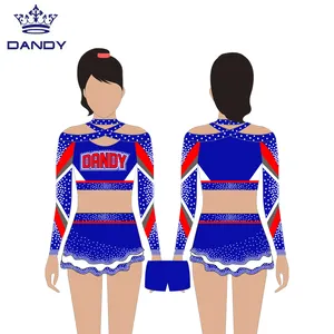 Custom custom blue and red youth cheerleading costume school uniform for cheerleaders cheerleading uniform