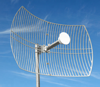 Antenne parabolique pour modem LTE 4G 5G avec connecteur femelle 2xN, 2x câble RG402, polarisation verticale et horizontale, 1.5 VSWR
