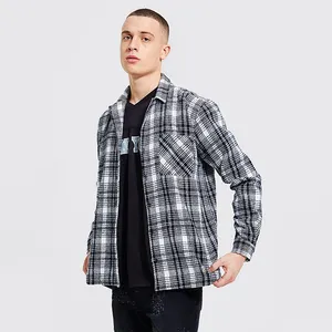 Tops Business Casual Xadrez Impressão de Mangas Compridas Camisa Camisa Masculina Social, Os Homens Se Vestem Camisa Listrada Mens Roupas Blusa