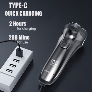 Afeitadora Eléctrica USB Impermeable para Hombre, Recortadora de Barba Facial, Maquinilla de Afeitar con Cabezal Magnético Flotante 3D, Afeitadoras Rotatorias - Product Image 5