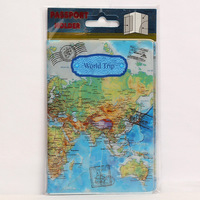 Motif de carte du monde PVC porte-passeport Porte-Cartes D'IDENTITÉ Porte-Cartes De Crédit Étui