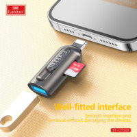 Lecteur de carte OTG + SD 2-en-1 Eardom, câble USB 2.0 pour iPhone 14/13 avec sortie AC haute vitesse 5 Gbps et protection OTP