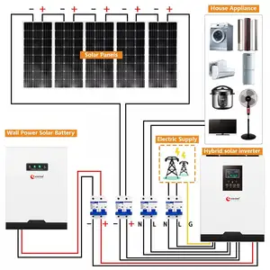 Tinh Khiết Sin Sóng 5000 Watt 5000 W Lai Năng Lượng Mặt Trời Hệ Thống Năng Lượng Bộ Hoàn Chỉnh Giá 3kw 5kw Tấm Pin Mặt Trời 5000 Watt Hệ Thống Cho Căn Hộ