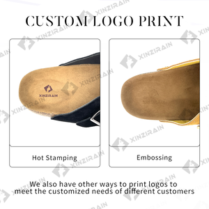 Xinzirain Custom Quality <strong>Clog</strong> Slippers Unisex Size 35-46 Suede <strong>Leather</strong> Slip on Women <strong>Men</strong> Cork <strong>Clogs</strong> With Private Label - Product Image 3
