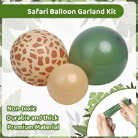 Fournitures d'anniversaire pour enfants personnalisées OEM/ODM, ballons en latex rétro or vert, kit de guirlande d'animaux, ensembles de décoration de fête à thème