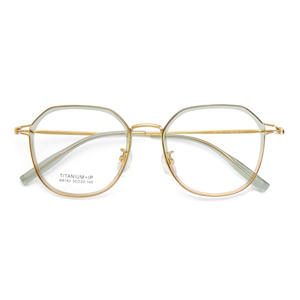 Montures de lunettes octogonales en titane IP M6183 50-20-145, monture complète unisexe, verres acryliques antireflets - Product Image 1