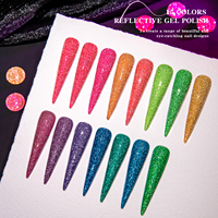 Vendeeni – Coffret de 15 vernis gel pailletés disco, design gratuit, avec TPOHEMA GRATUIT et vernis gel réfléchissant néon OEM GRATUIT