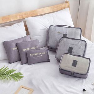 Ensemble de 6 sacs de rangement légers pour voyage, cubes d'emballage pour bagages, tendance et pratiques - Product Image 2