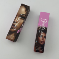 Boîte d'emballage cosmétique personnalisée avec insert, boîte en papier de luxe pour gloss à lèvres avec logo estampé à chaud argenté