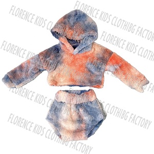 DH OEM conjuntos de ninas púrpura tie Dye invierno Niño Sherpa legging trajes niñas conjuntos de ropa para 11 años de edad - Product Image 6