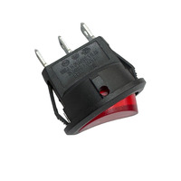 Nouveau design SPST rouge 8A 250V 3 broches LED bouton rond interrupteur à bascule marche/arrêt avec lumière pour équipement médical et esthétique