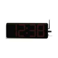 Horloge murale numérique LED rouge grand format C604E PoE NTP à synchronisation automatique pour extérieur, idéale pour écoles, hôpitaux, usines et cours.