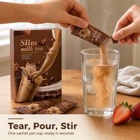 Café instantané crémeux Royhera en gros avec collagène et peptides L-Glutathion pour la perte de poids et l'amincissement, saveur fraise et taro