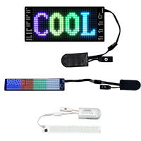 Mini LED işareti şarj edilebilir Bluetooth LED mesaj ekran App kontrol programlanabilir rozet sırt çantası için özel LED matris paneli